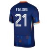 Maillot de Supporter Pays-Bas Frenkie de Jong 21 Extérieur Euro 2024 Pour Enfant